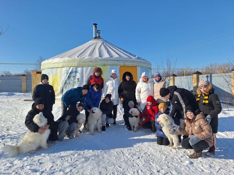 Дети из Сызрани весь день обнимались с самоедами, катались на северных санках и угощались напитком каюров. Видео